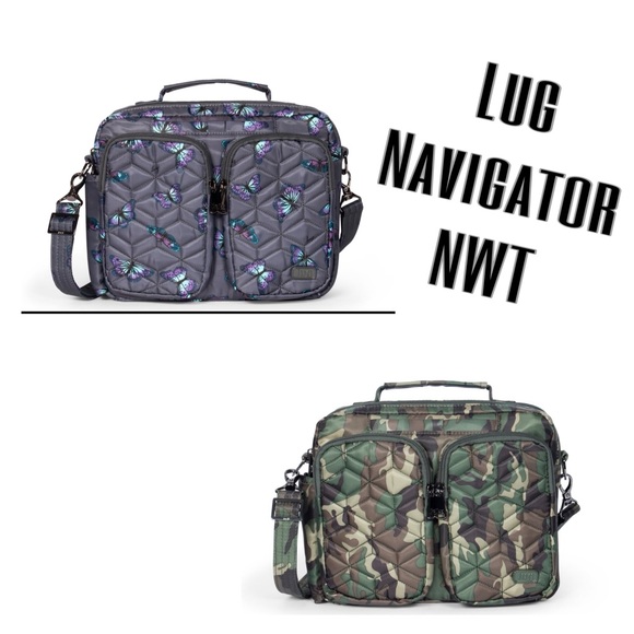 lug Bags Lug Navigator Crossbody Bag Nwt Butterfly Grey Or Camo